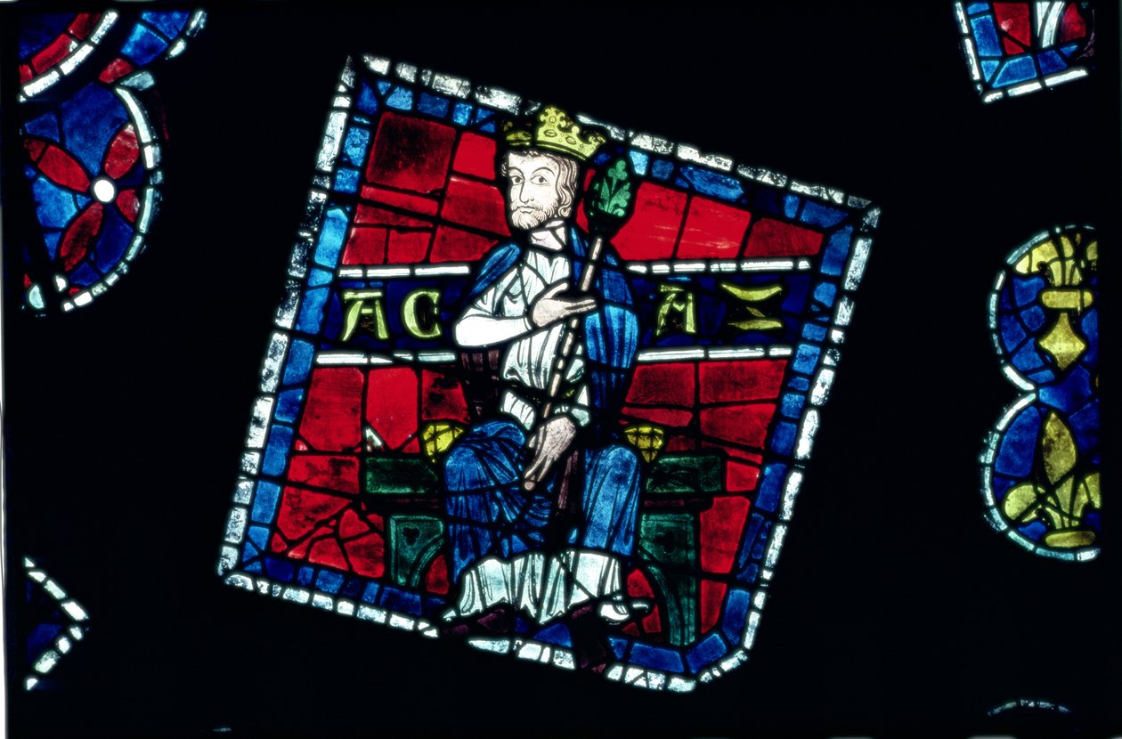 Judský král, detail ze severního rozetového okna, kolem roku 1223 od French School