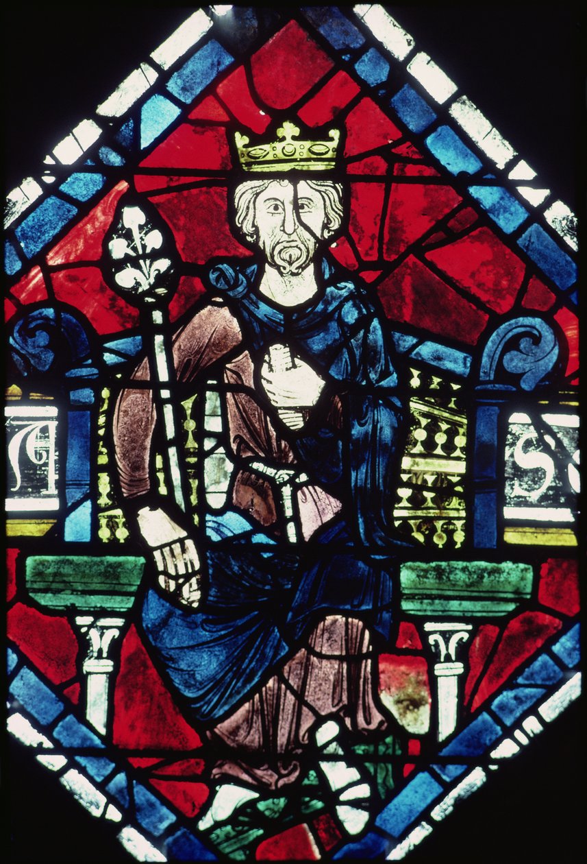 Judský král, detail ze severního rozetového okna, kolem roku 1223 od French School