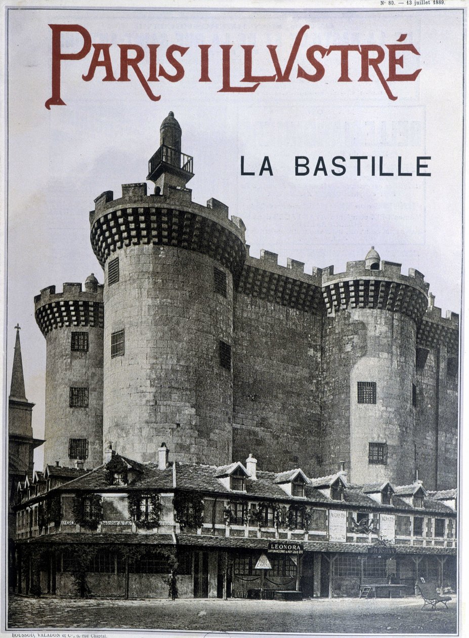 La Bastille. Obálka novin „Paris Ilustrious“ z 13. července 1889. od French School