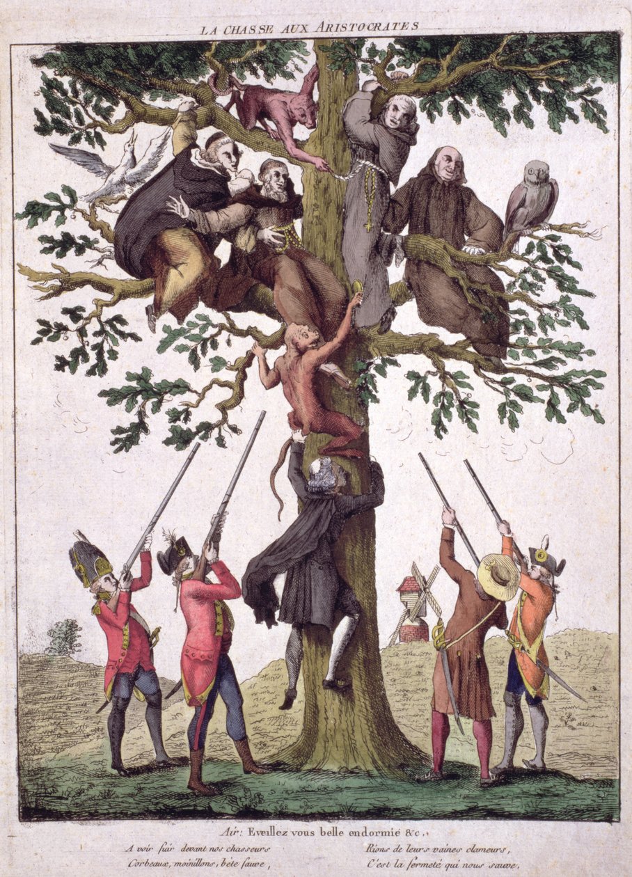 Hon na aristokraty, anti-royalist kreslený film, c.1792 od French School