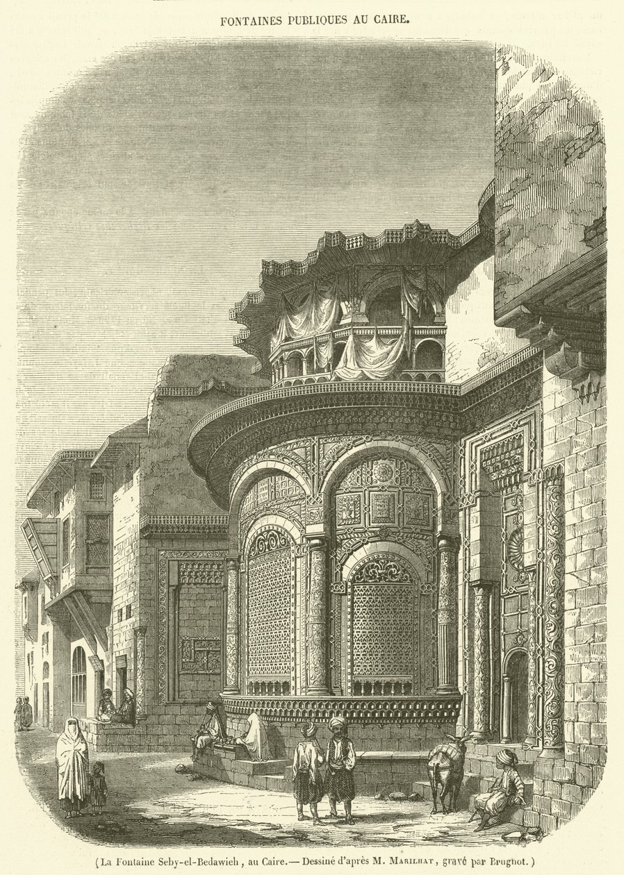 Kašna Seby-el-Bedawieh, Káhira (rytina) od French School