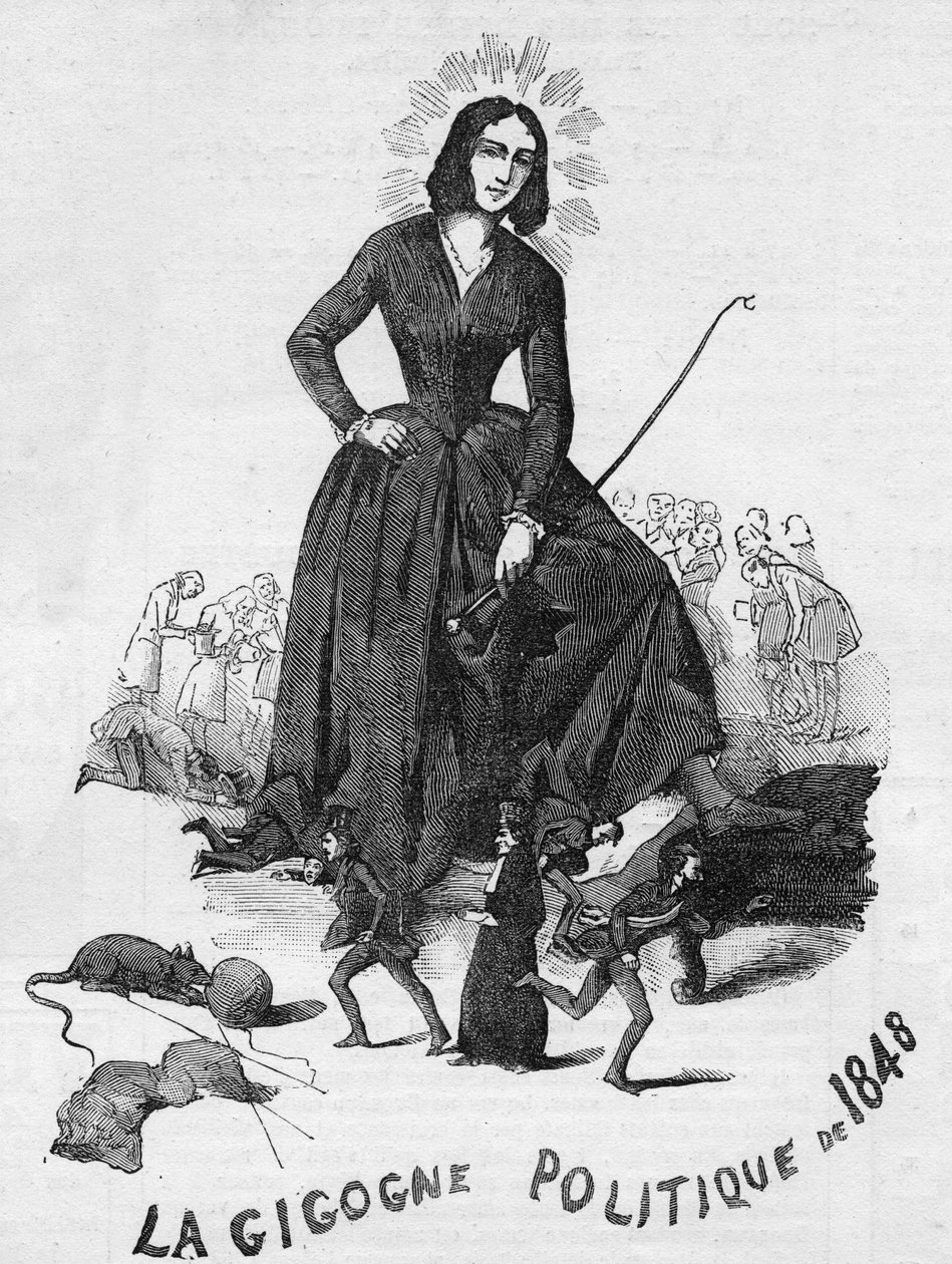 Politický Gigogne z roku 1848 (George Sand (Aurore Dupin, Baronne Dudevant) (1804-1876) francouzský spisovatel). od French School