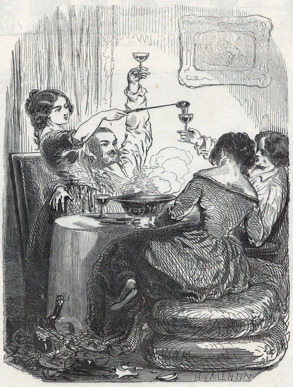 Restaurace La Maison Doree na adrese 20, Boulevard des Italiens v 9. pařížském obvodu – rytina v „Tableau-de-Paris“ od Edmonda Texiera 1852 od French School