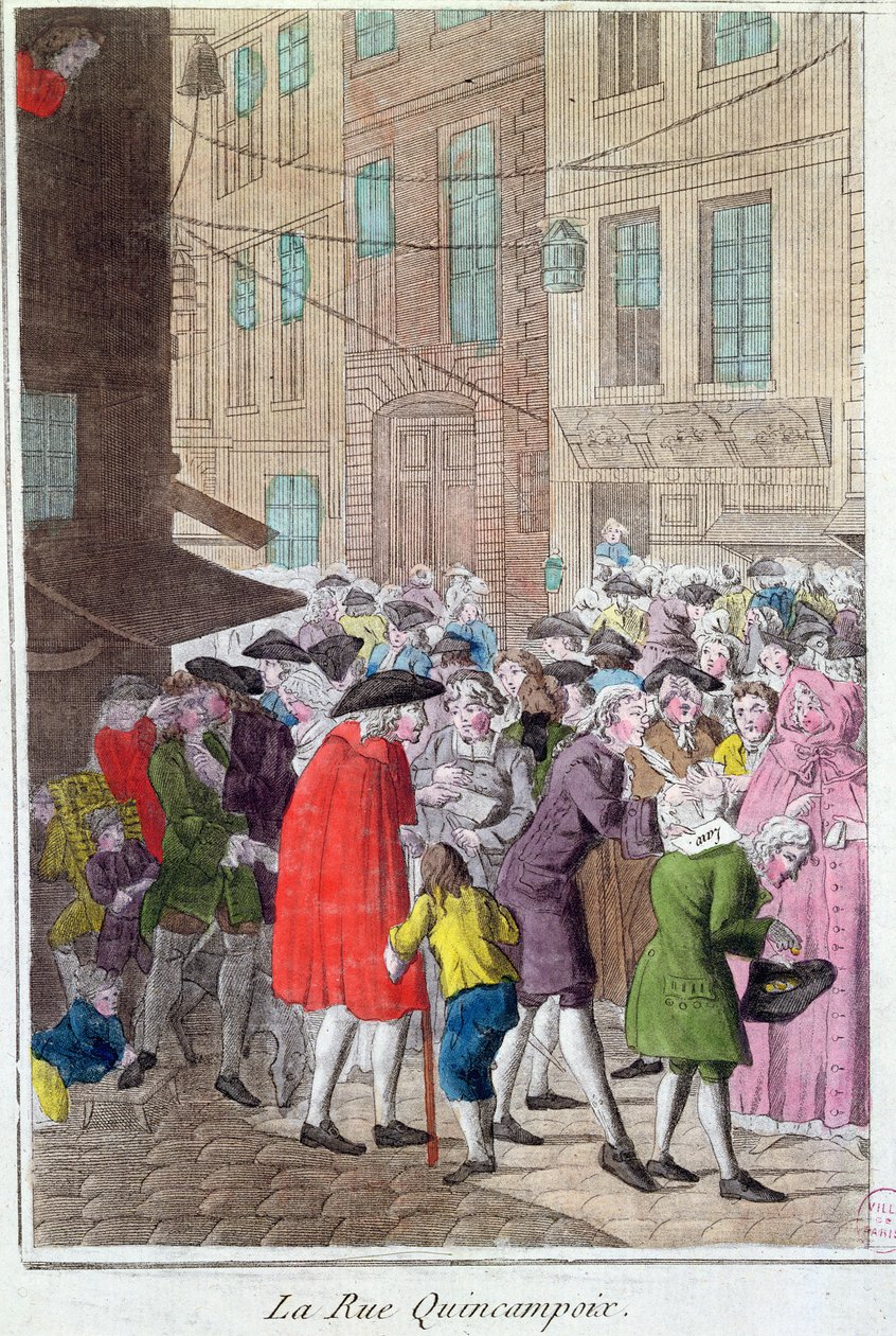 La Rue Quincampoix, The Law Affair, c.1797 od French School