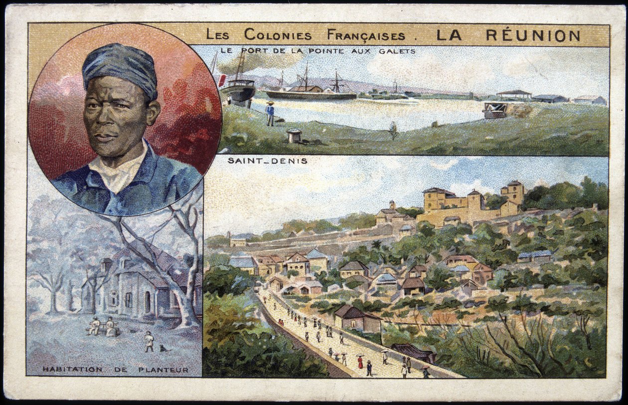 Réunion, pohled na St Denis - pohlednice chromo., deb. 20. století od French School
