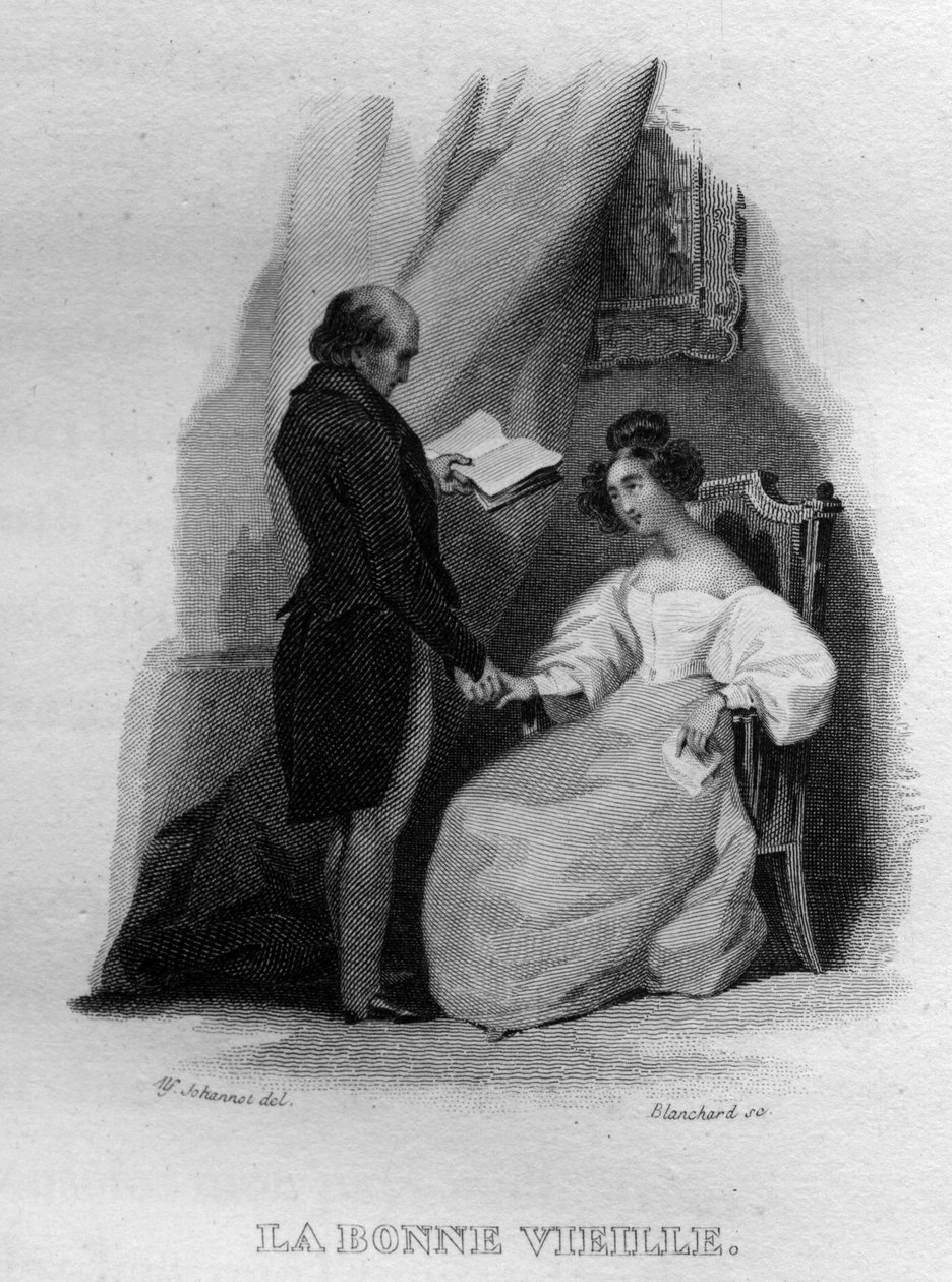 Stará dobrá píseň Berangera v „“ Oeuvres Completes““ (1834) od Pierra Jeana de Berangera (1780-1857), francouzského básníka a skladatele. od French School