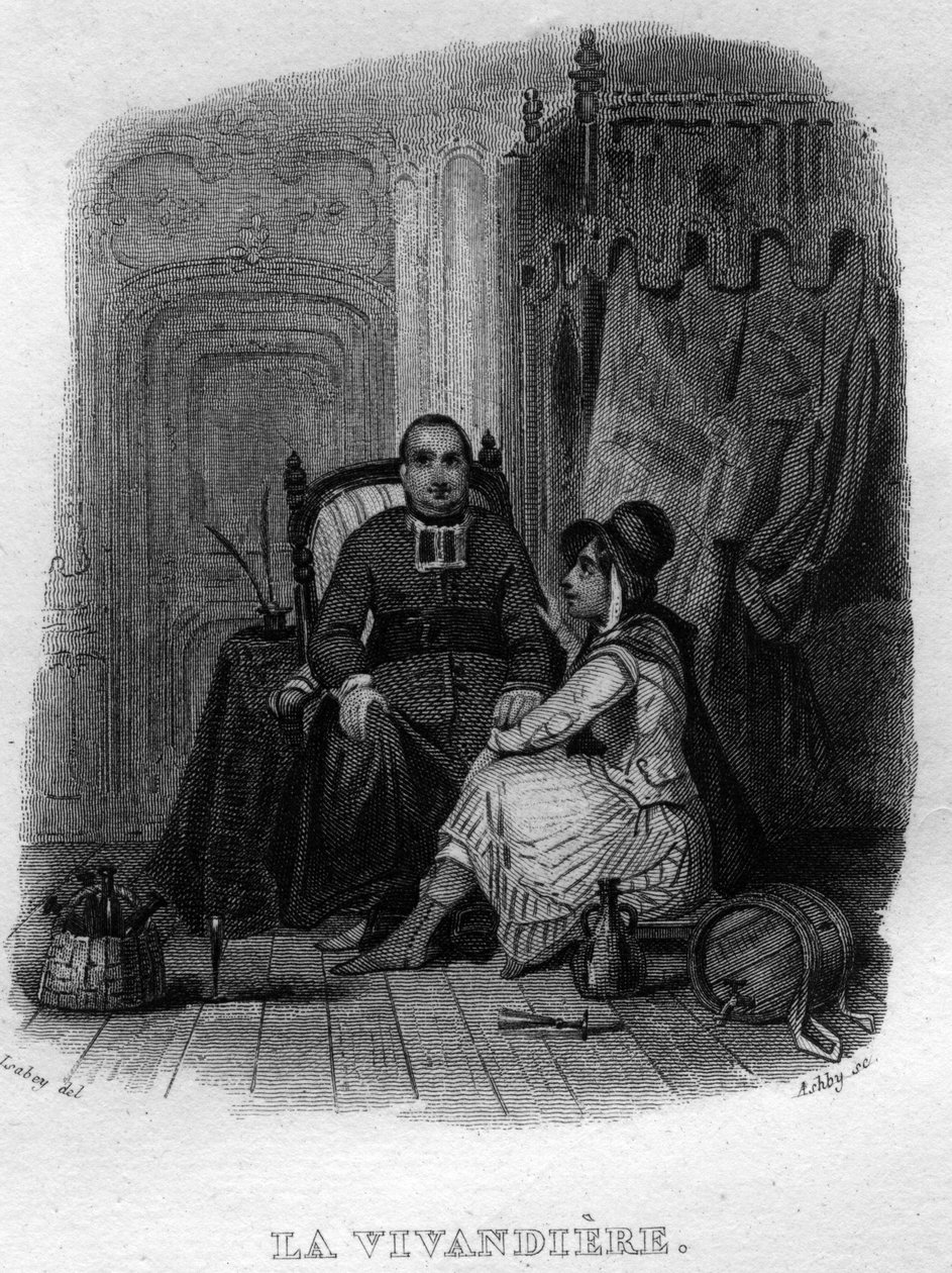 La vivandiere Chanson de Beranger v „“Oeuvres Completes““ (1834) od Pierra Jeana de Berangera (1780-1857), francouzského básníka a skladatele. od French School
