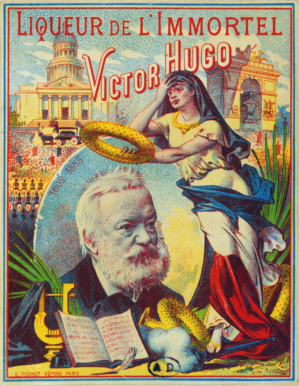 Návrh štítku pro značku Liqueur de lImmortel Victor Hugo, kolem roku 1885 od French School