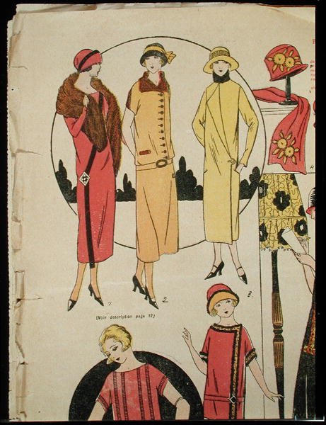 Dámské šaty a kabát, ilustrace z 