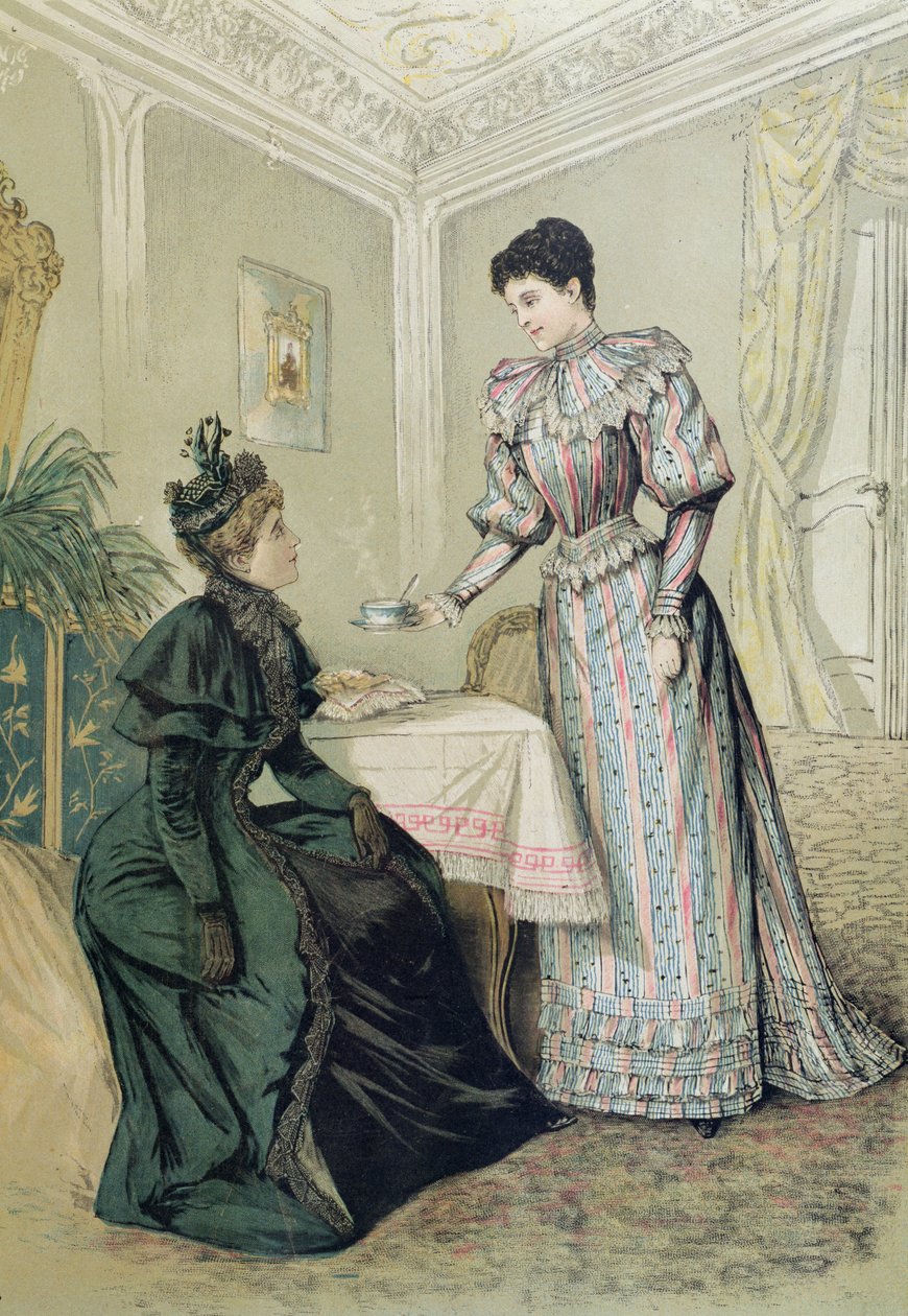 Dámy pijí čaj. kolem roku 1890 od French School