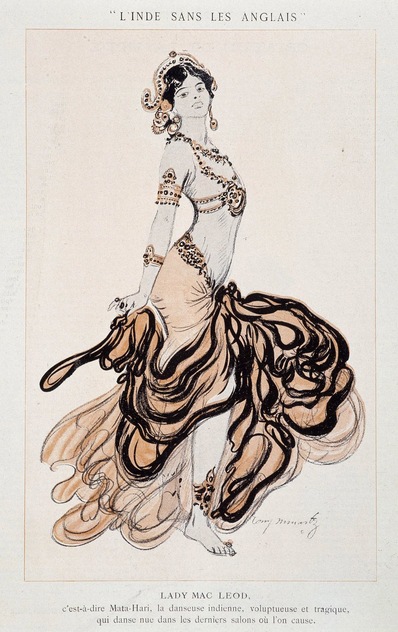 Lady Mac Leod, tedy tančící Mata Hari - v "La Vie Parisienne" z 24.6.1905 (rytina) od French School