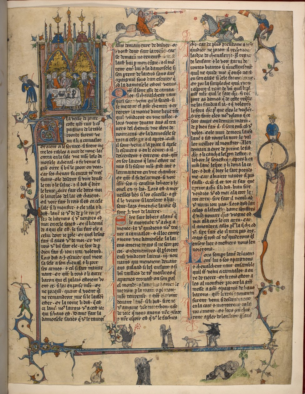 Lancelot-Grail (cyklus prózy Vulgate), přidat MS 10294/1 f.1dr od French School