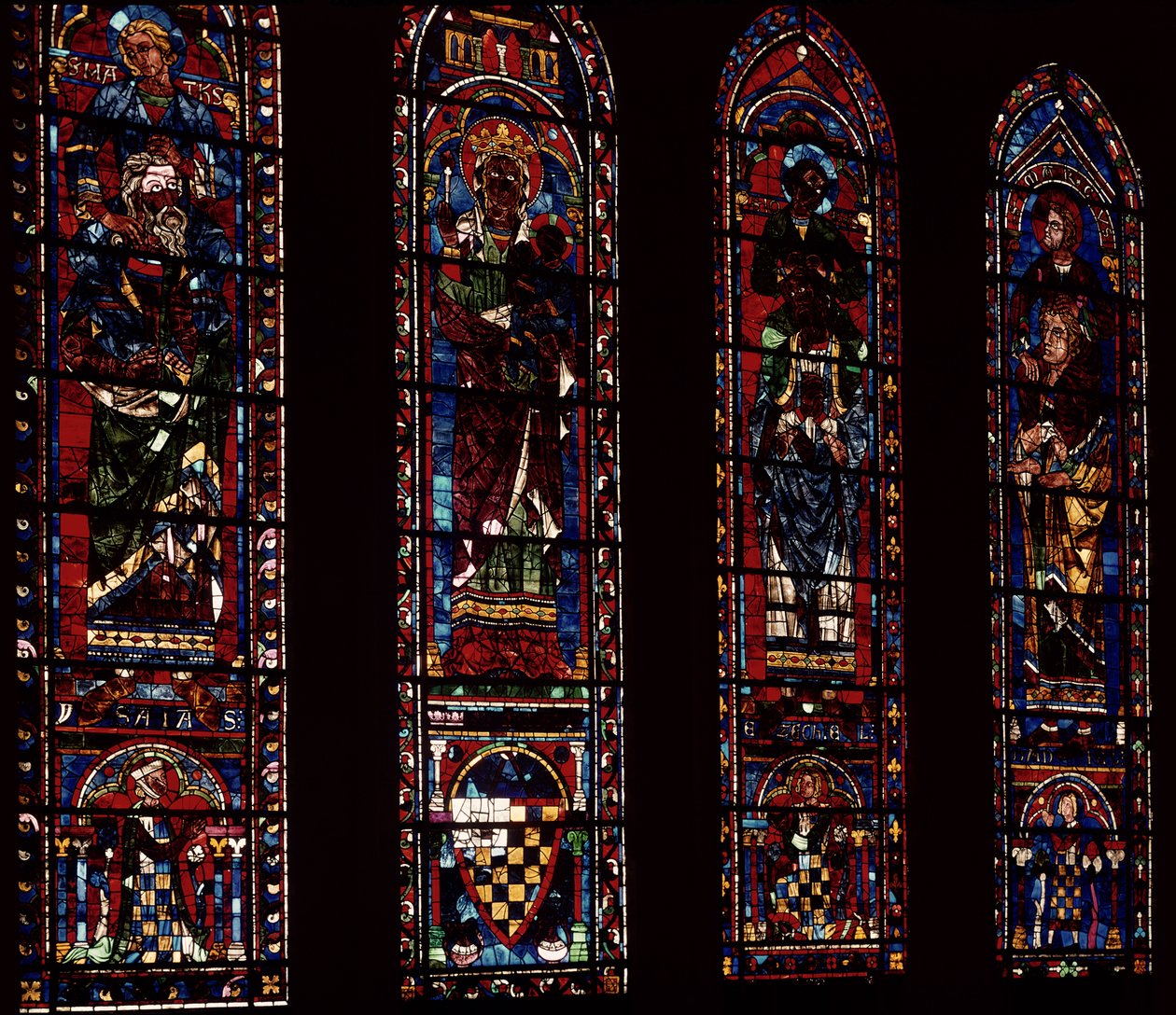 Lancetová okna z jižní příčné lodi, c.1217-25 od French School