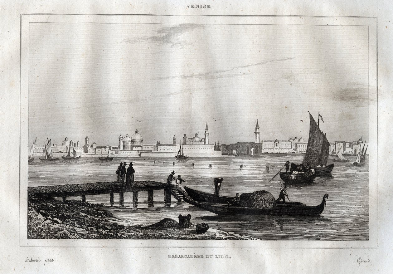Přistávací plocha Lido de Venice - rytina z “” Malebné Itálie”” od M. de Norvinse, Ch. Nodier 1834-1836. od French School