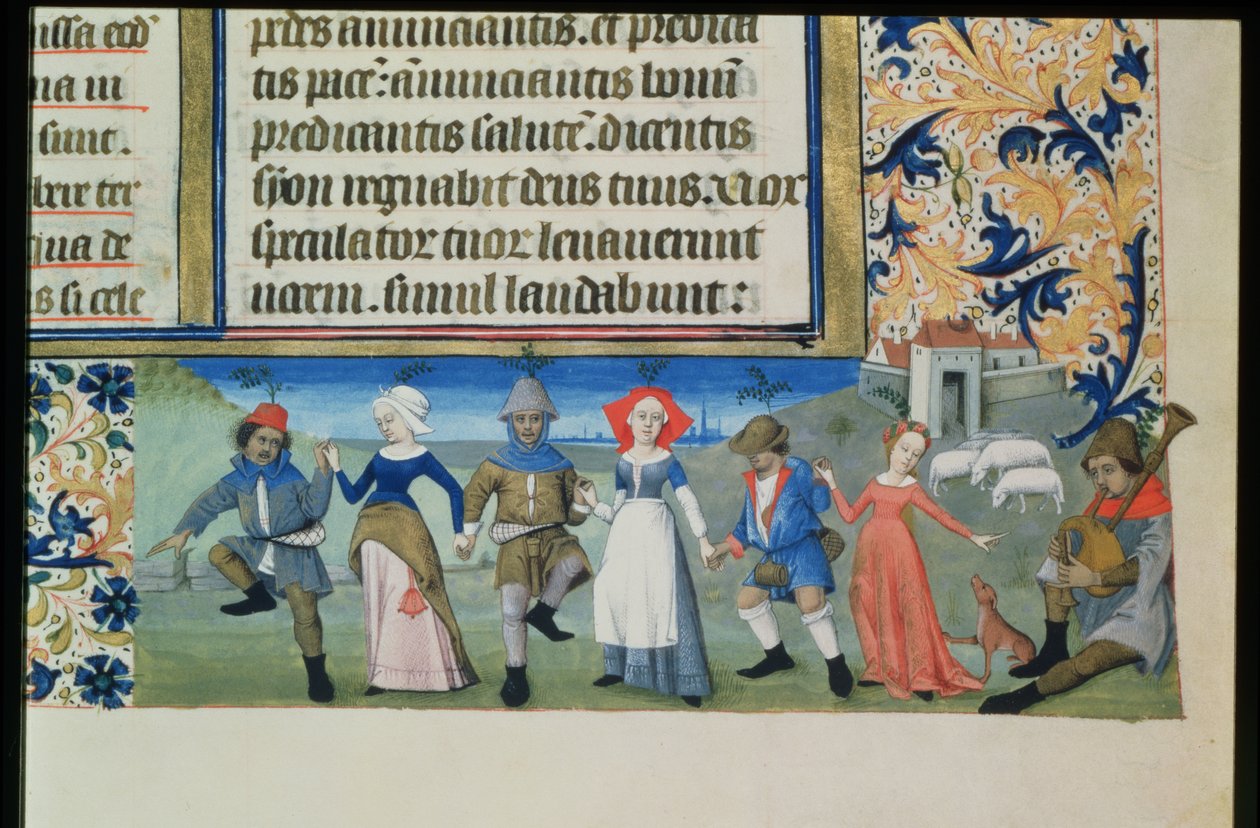 Lat 873 f.21 Tanec pastýřů, z hodin Karla z Angouleme od French School