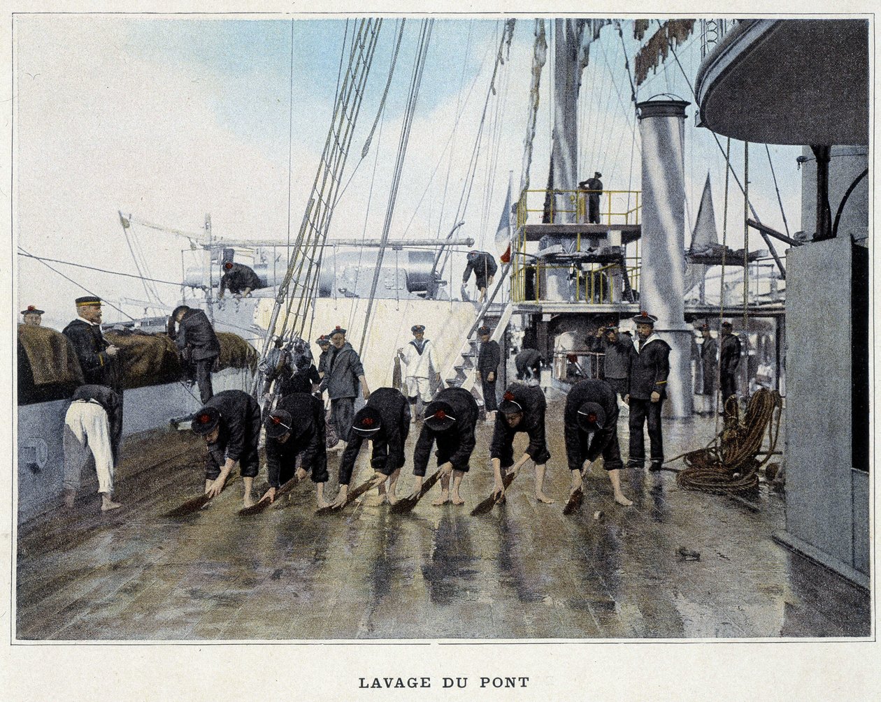 Washing the Deck - in „“Vojenské album – Navy: Life on Board“” od French School