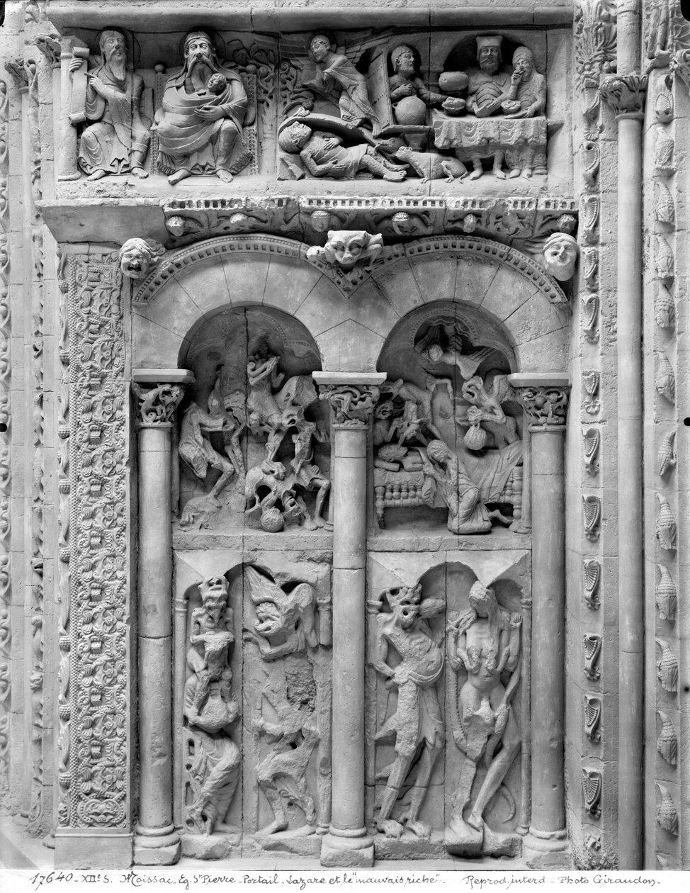 Lazarus a bohatý muž, z jižního portálu, kolem 1130 od French School