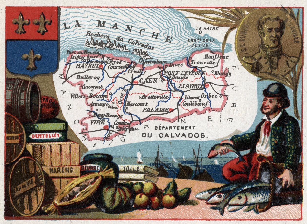Le Calvados (14) Basse Normandy (Dolní Normandie), Francie. Portrét Julese Sebastiena Cesara Dumonta d