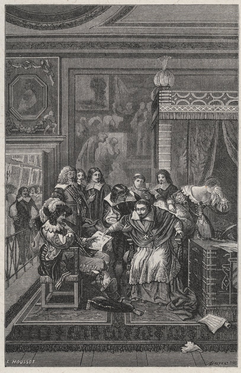 Umírající kardinál de Richelieu Litografie od Charlese Motte (1785-1836) v „Les Hommes Celebres de la France“ od Louise Dumase 1889 od French School
