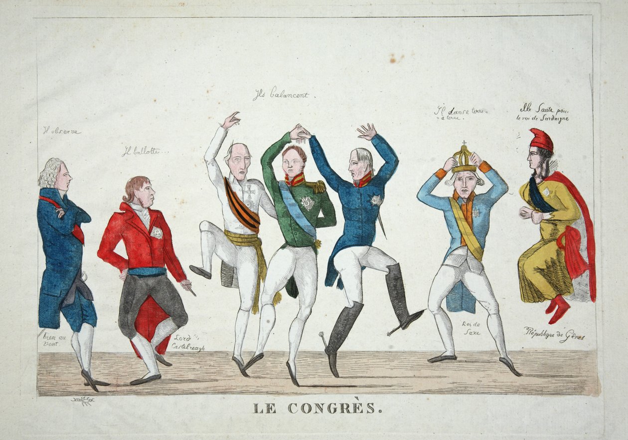 Le Congres, hospoda. 1814 (ručně kolorovaná rytina) od French School