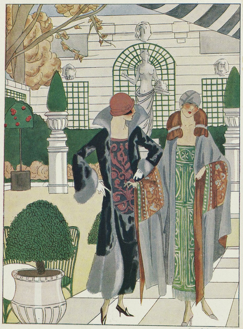 Zimní zahrada v hotelu Ritz, z časopisu Art-Gout-Beaute, 20. léta 20. století (barevná litografie) od French School