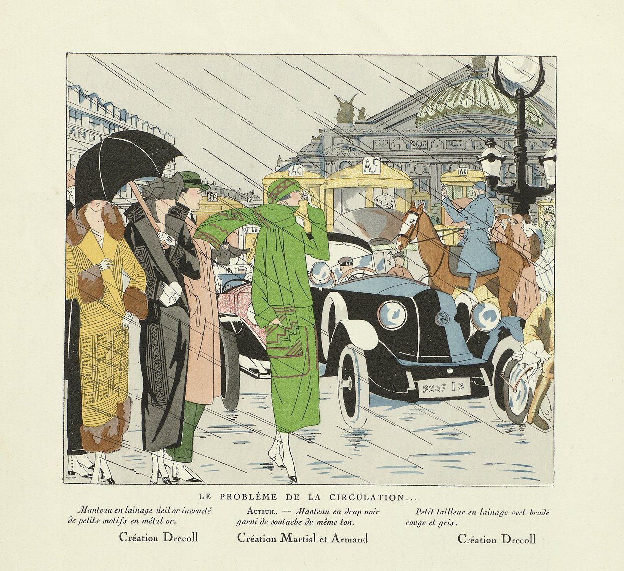 Le Probleme de la Circulation, z časopisu Art-Gout-Beaute, vyd. 1924(šablonový tisk) od French School