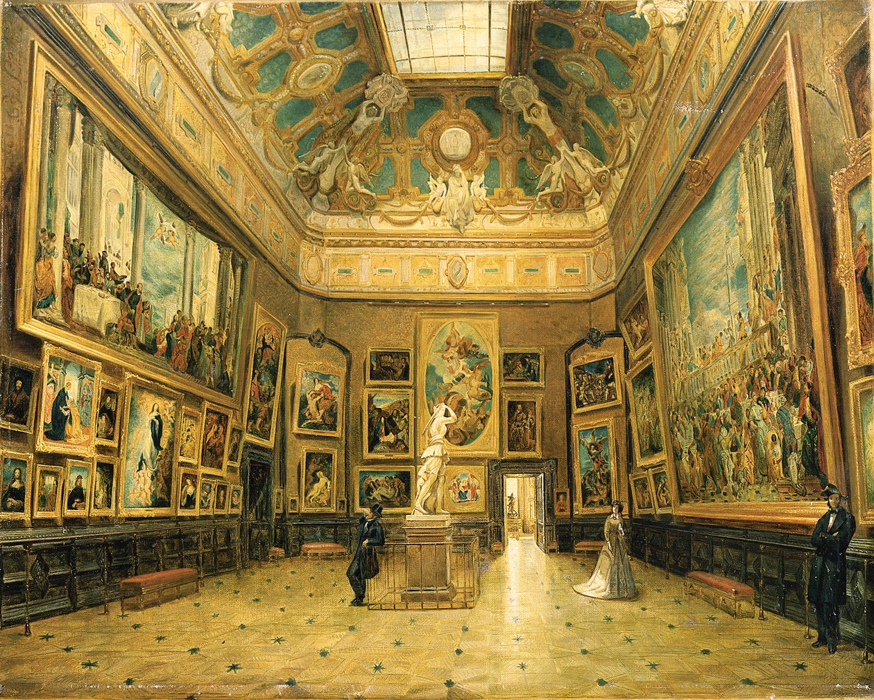 Salon Carre du Louvre, kolem roku 1870 od French School