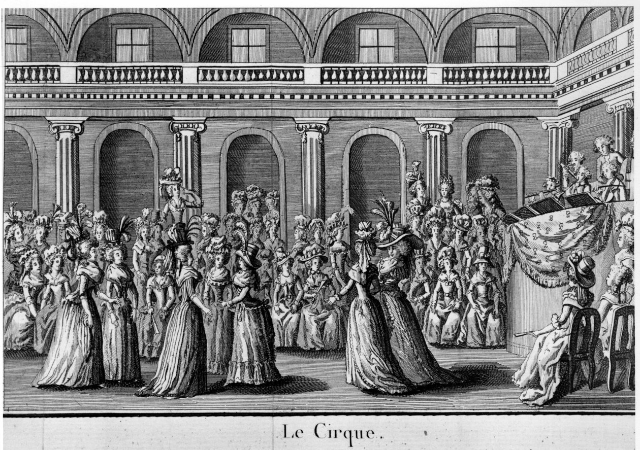 Cirkus: ženy šlechty tančí - v "" dívky královského paláce "", frontispis, svazek II, ed. Londýn od French School