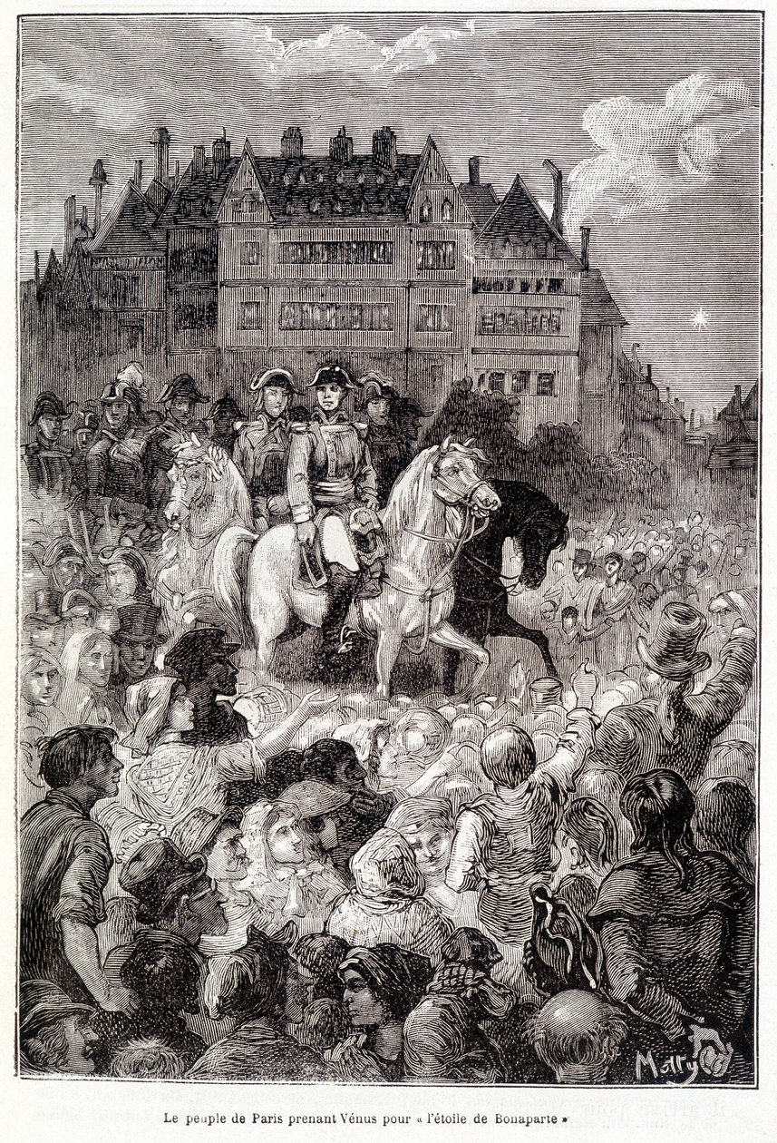 Pařížané si berou Venuši za "Bonapartovu hvězdu" - in "Les terres du ciel" Camille Flammarion, ed. Marpon  Flammarion, Paris od French School