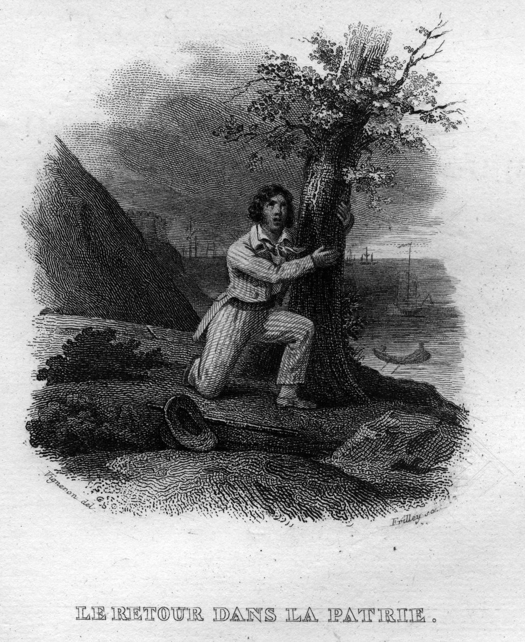 Le retour dans la patrie Chanson de Beranger v „“Oeuvres Completes““ (1834) Pierre Jean de Beranger (1780-1857), francouzský básník a skladatel. od French School