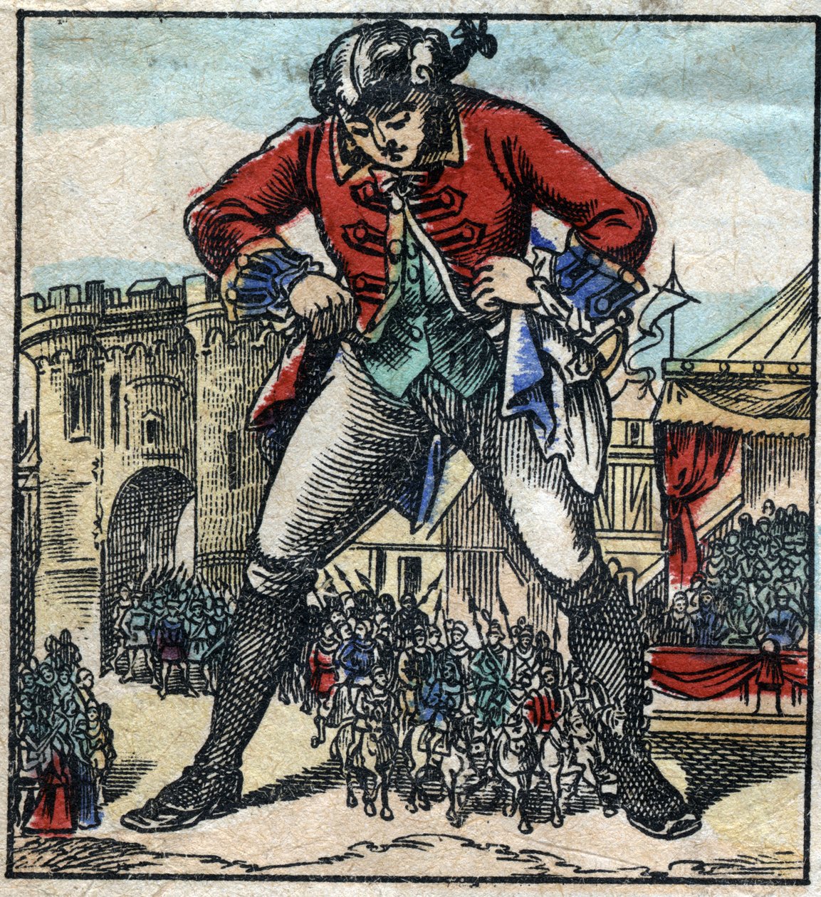 Lemuel Gulliver v zemi liliputů. Ilustrace pro „“ Gulliver
