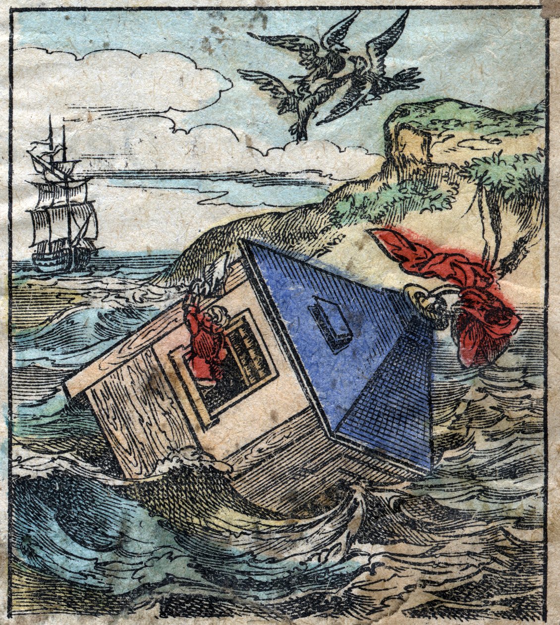 Lemuel Gulliver je ve svém domě v zemi obrů Brobdingnag. Ilustrace pro „“ Gulliver