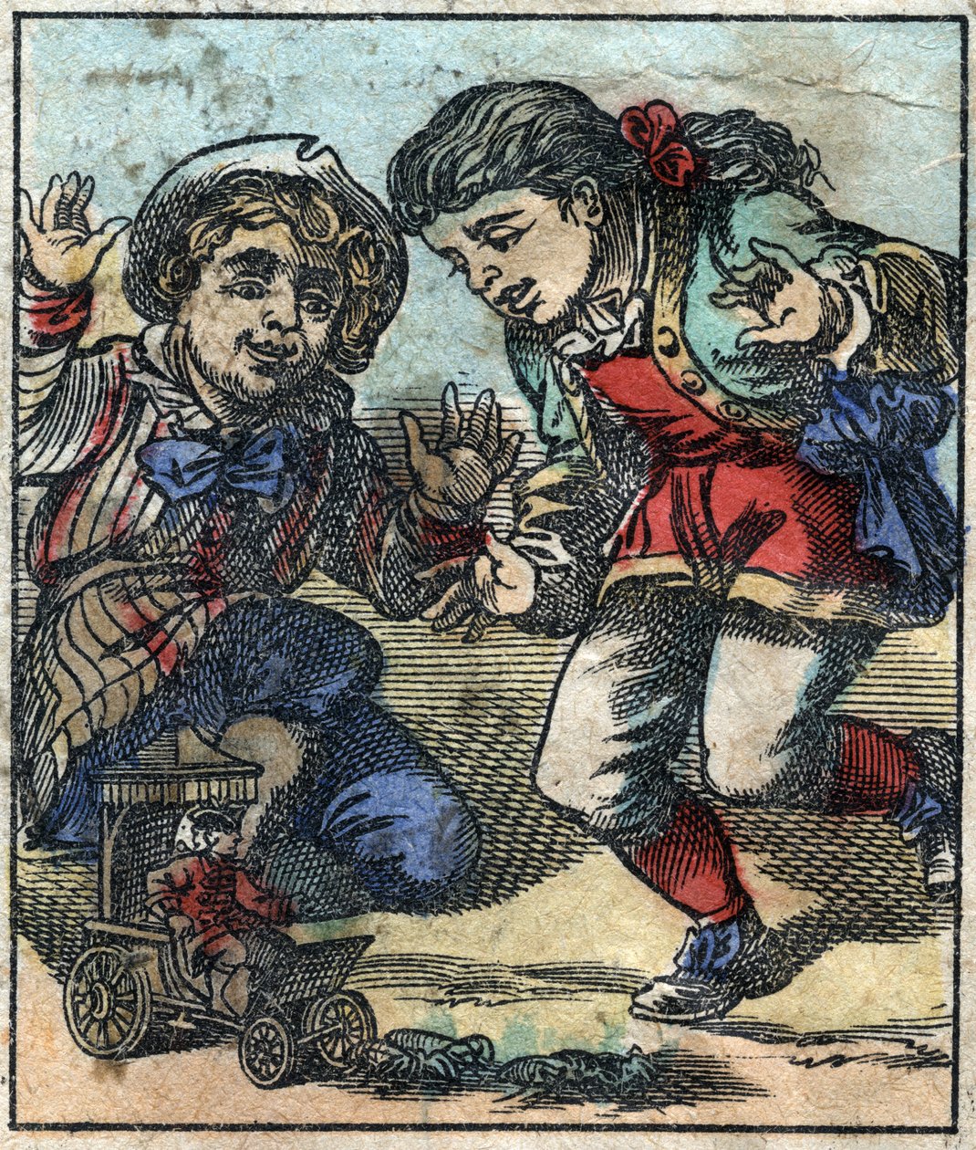 Lemuel Gulliver je používán jako hračka obřími dětmi z Brobdingnagu. Ilustrace pro „“ Gulliver