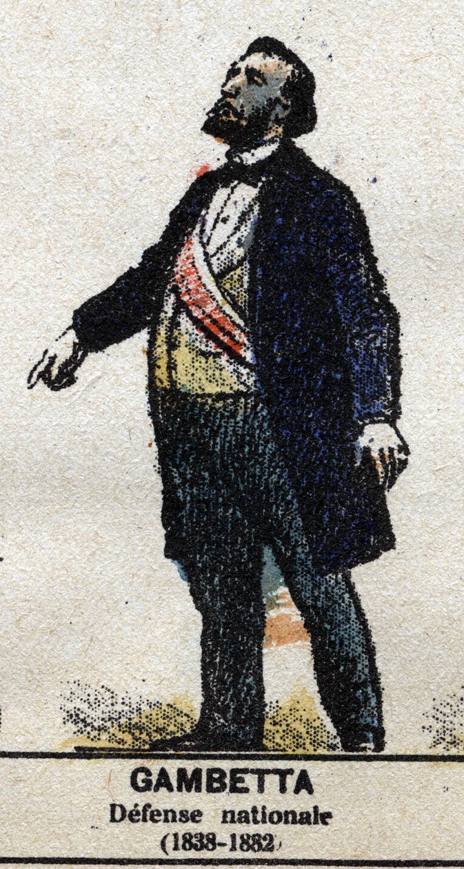 Leon Gambetta (1838-1882), francouzský politik. V „“ Galeriede Králové a královny Francie a slavné postavy z let 1643 až 1895““ Obrázek epinal. od French School