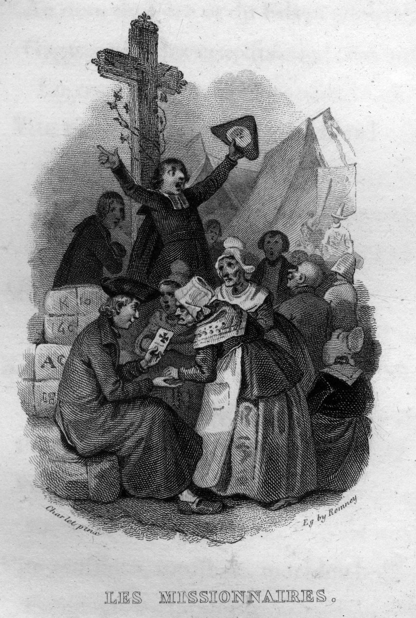 Les Missionnaires Chanson de Beranger in „“ Oeuvres Completes““ (1834) od Pierra Jeana de Berangera (1780-1857), francouzského básníka a skladatele. od French School
