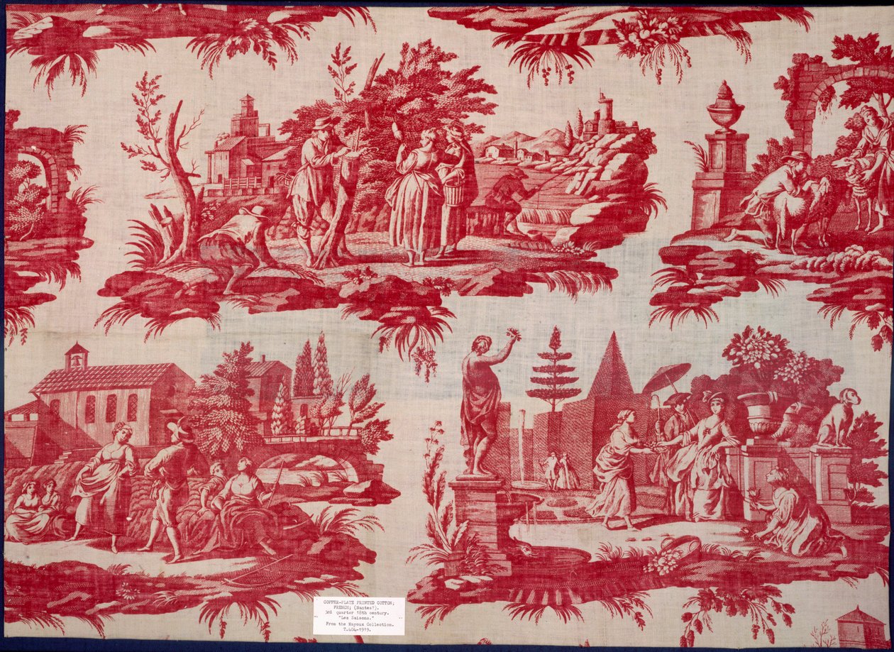 Les Saisons z The Mayoux Collection, 3. čtvrtina 18. století, bavlna s potiskem mědi od French School