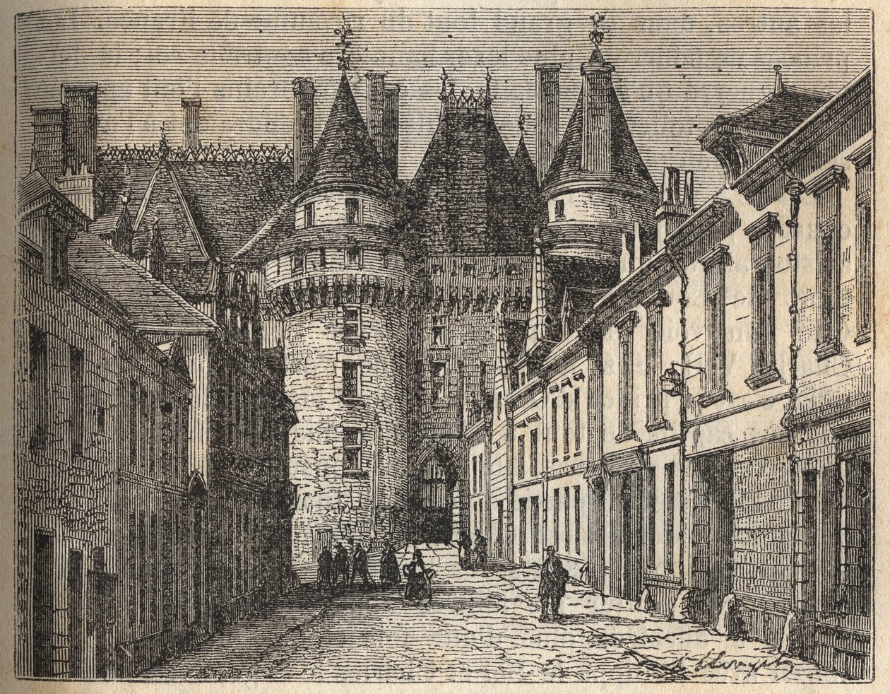 Zámky na Loiře: zámek Langeais (Indre-et-Loire) - rytina v „Histoire de France“ od Victora Duruye (1811-1894) - 1882 od French School