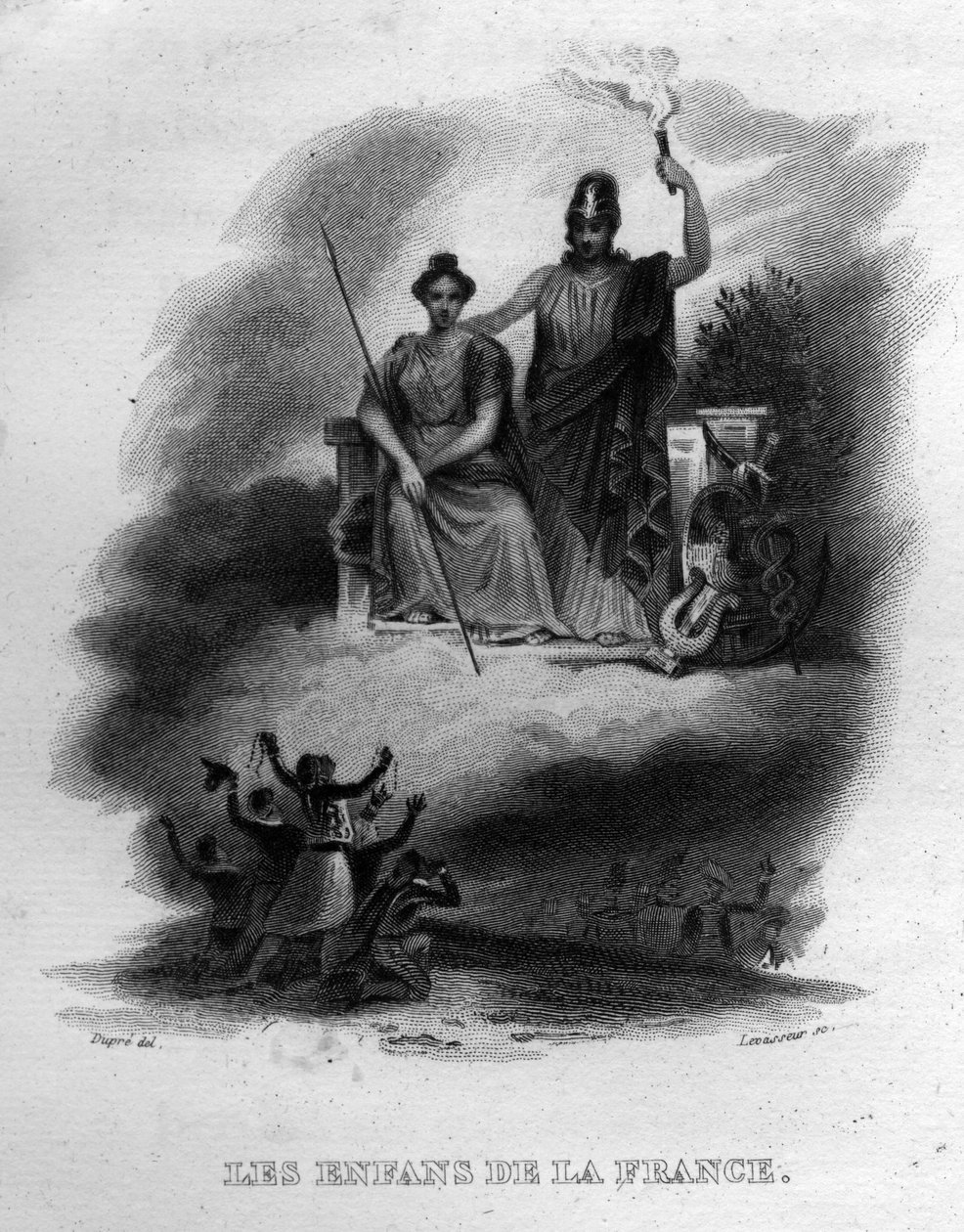 Děti Francie Song de Beranger v „Oeuvres Completes““ (1834) od Pierra Jeana de Berangera (1780-1857), francouzského básníka a skladatele. od French School
