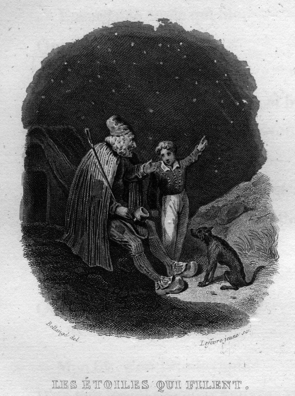 Hvězdy, které točí Chanson de Beranger v „“Oeuvres Completes““ (1834) od Pierra Jeana de Berangera (1780-1857), francouzského básníka a skladatele. od French School