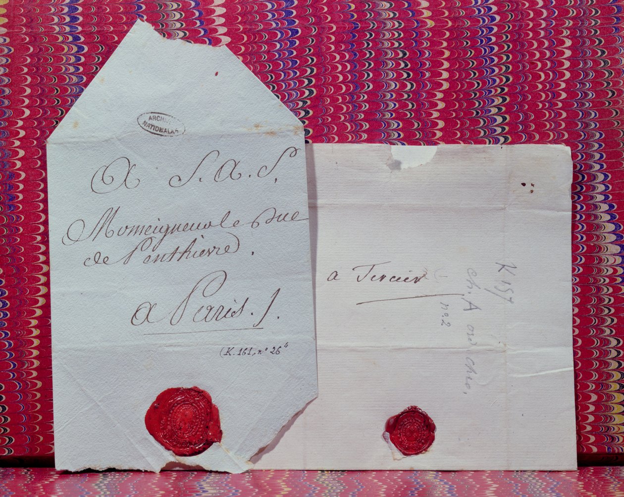 Lettres de cachet (královský příkaz k vyhnanství nebo k uvěznění někoho) od French School