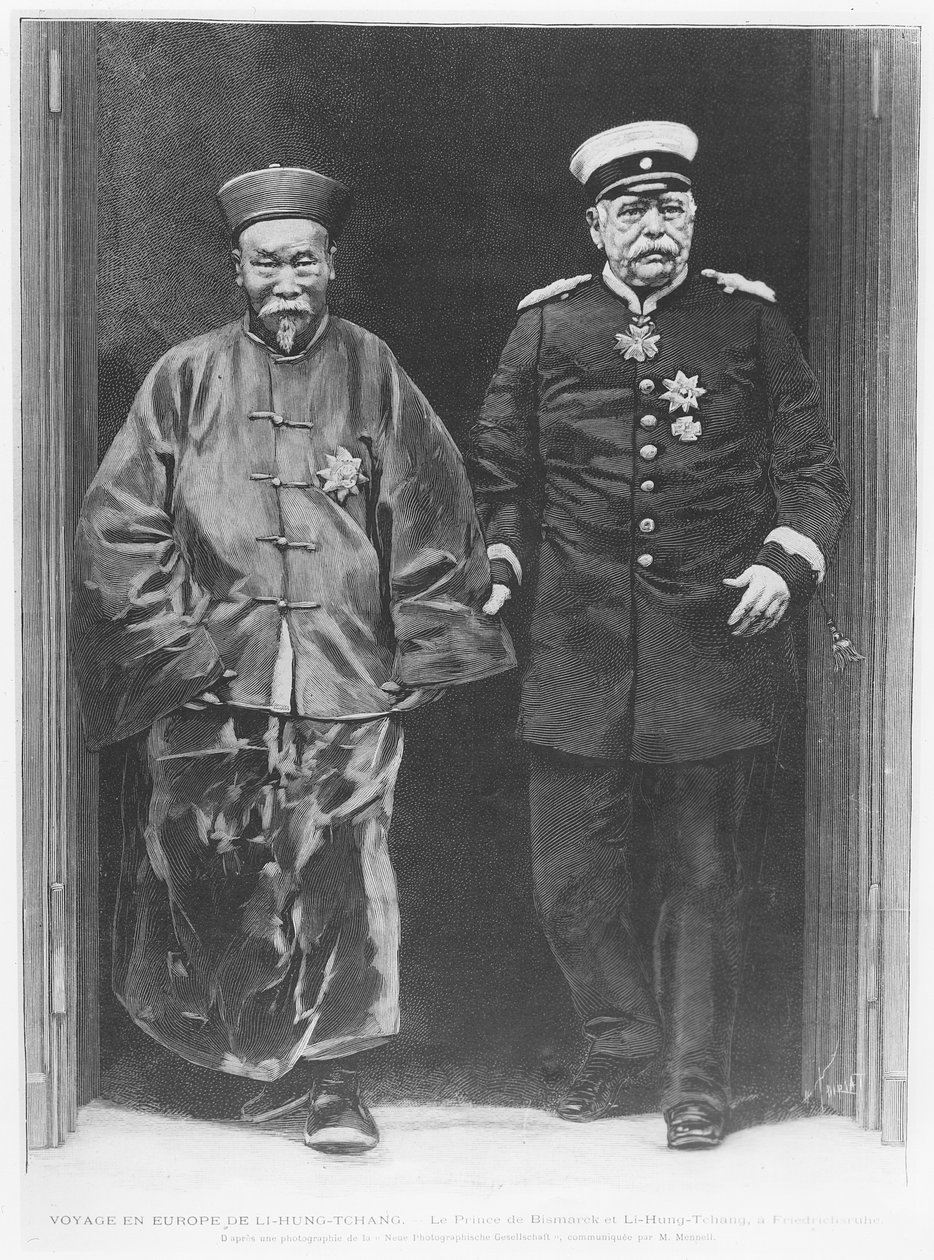 Li-Hung-Tchang na turné po Evropě v roce 1896 s Otto von Bismarckem od French School