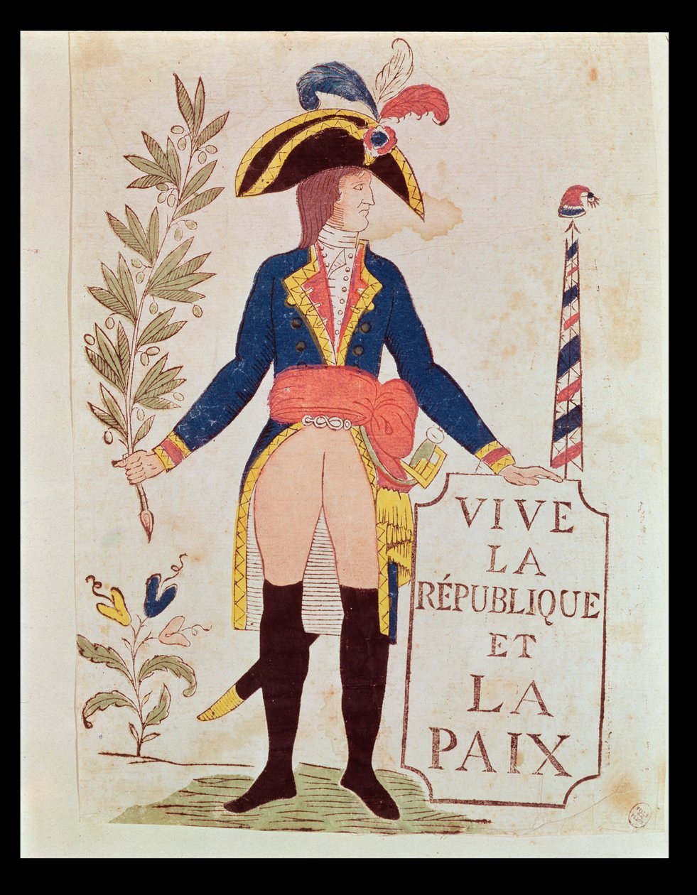 Ať žije republika a mír, kolem 1795-99 (barevná dřevorytina) od French School