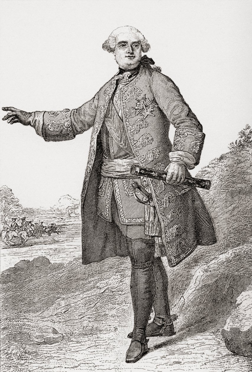 Louis Charles César Le Tellier známý jako vévoda z Estrées, 1695 1771. Francouzský vojenský velitel a maršál Francie. Z Les Heures Libres vydané v roce 1908. od French School