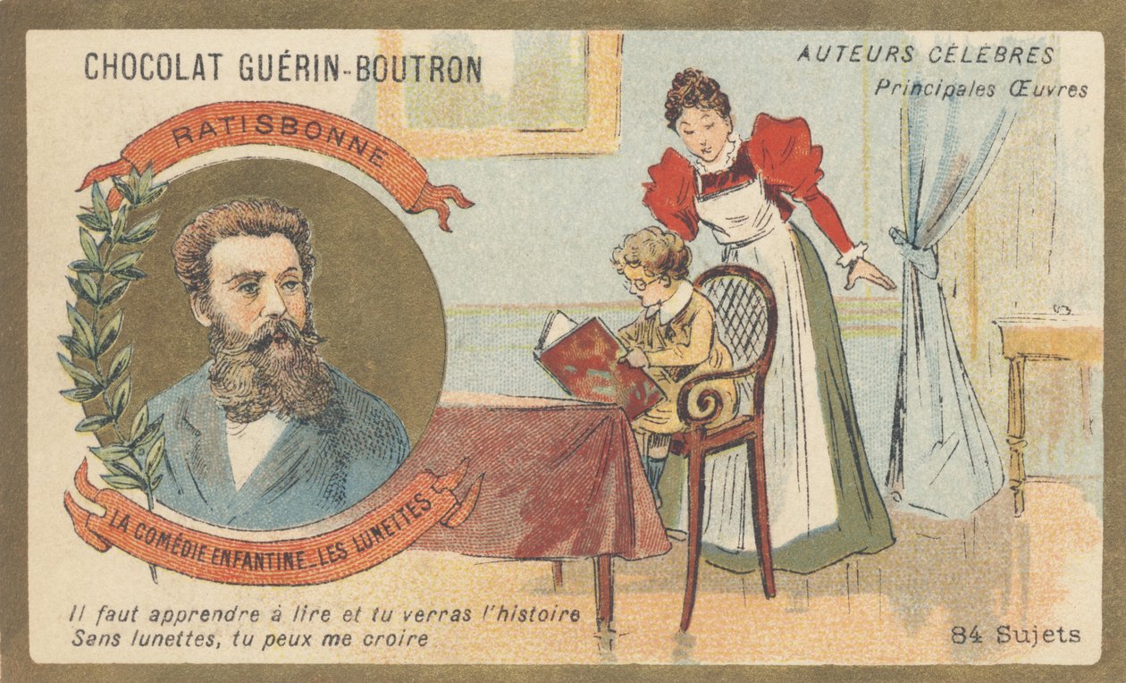 Louis Gustave Fortune Regensbonne (1827-1900), francouzský spisovatel, autor „La comedie enfantine — Les lunettes“ (1861) od French School