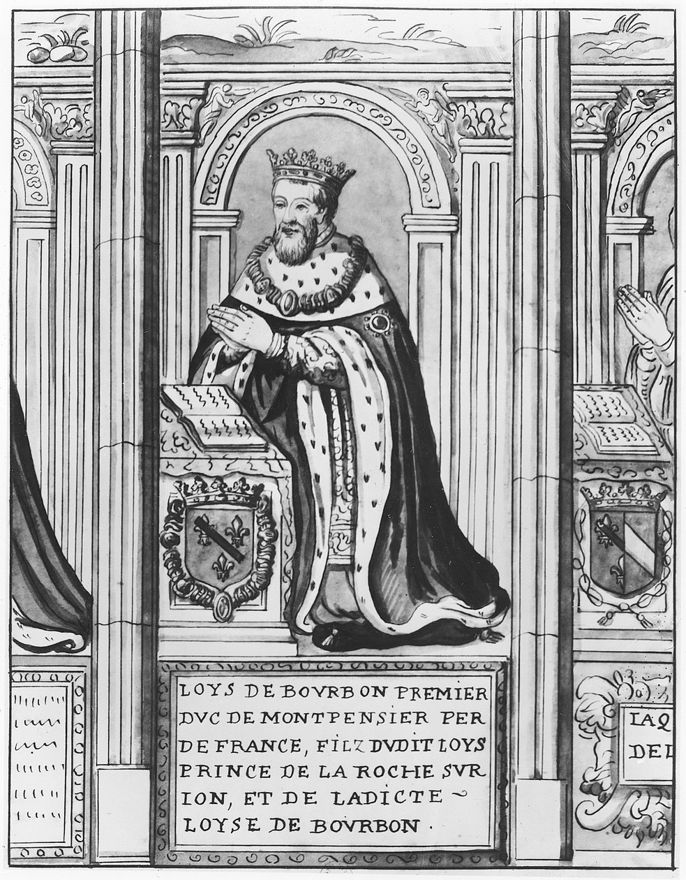 Louis II Bourbonský, vévoda z Montpensier (litho) od French School