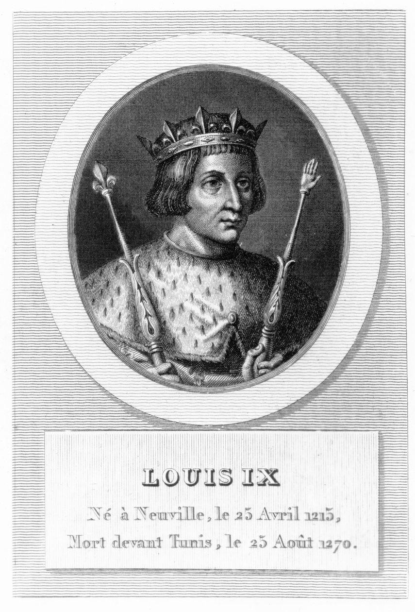 Louis IX (Saint-Louis) (rytina) od French School