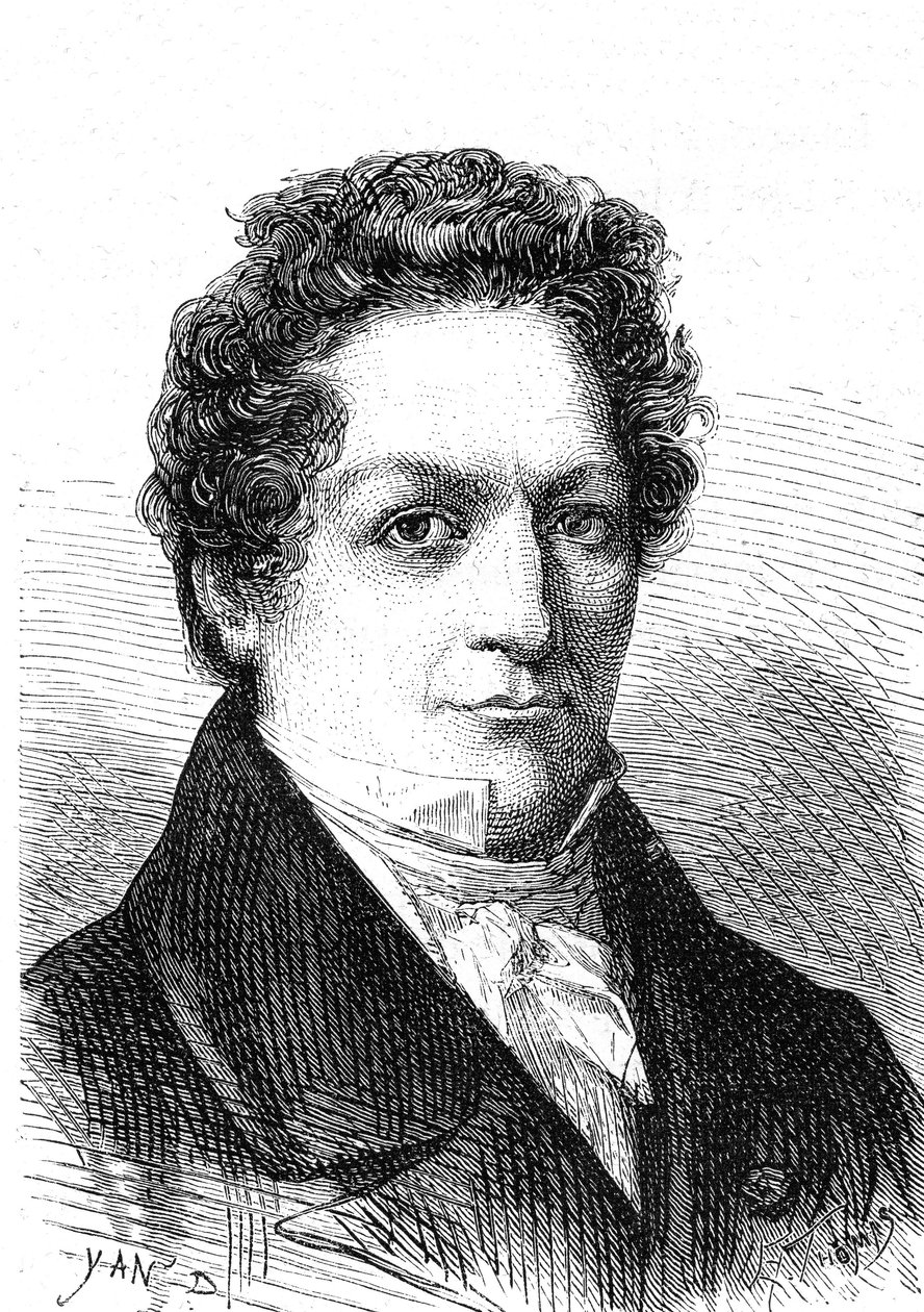 Louis Jacques Thenard (1777-1857), francouzský chemik, objevil bor a okysličenou vodu. Rytina 1867 od French School