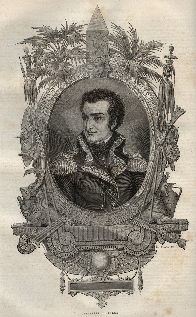 Louis Marie Maximilien de Caffarelli du Falga (1756-1799) francouzský generál během francouzské revoluce - - rytina v nové národní encyklopedii Maurice La Charest - 1870 - od French School