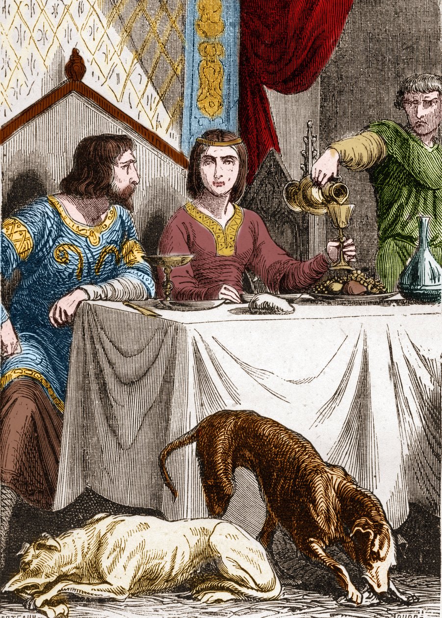 Ludvík VII. Mladý neboli zbožný (1120-1180) se svou ženou Alienor Akvitánskou (1122-1204) (nebo Eleonorou z Guyenne). od French School