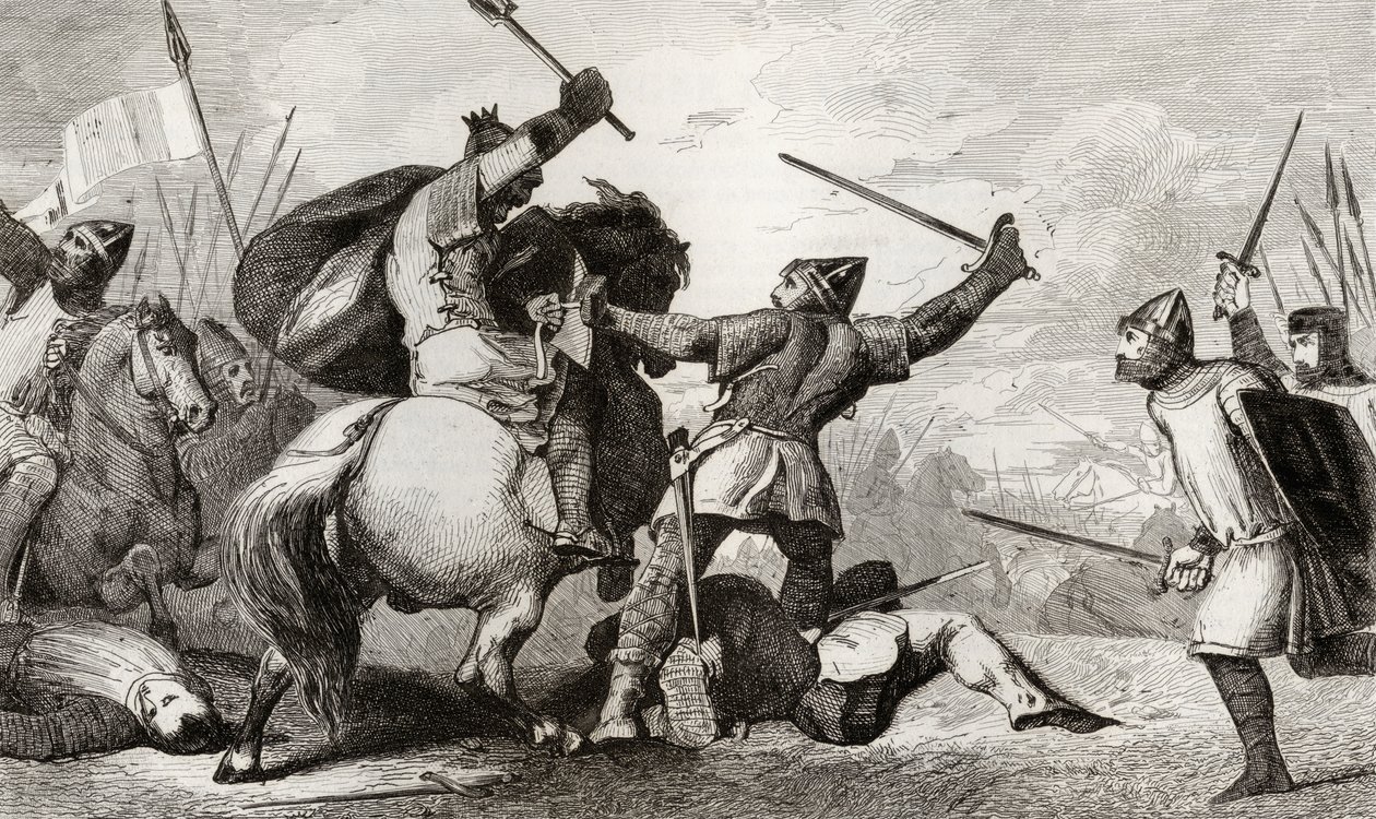 Ludvík VI. (1081-1137) Velký bojuje s Angličany v bitvě u Brenneville, z „Histoire de France“ od Colarta, vydané kolem roku 1840 od French School